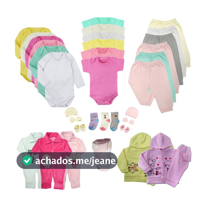 Kit Bebê 35 Peças Enxoval Inverno Completo Bebê Quentinho