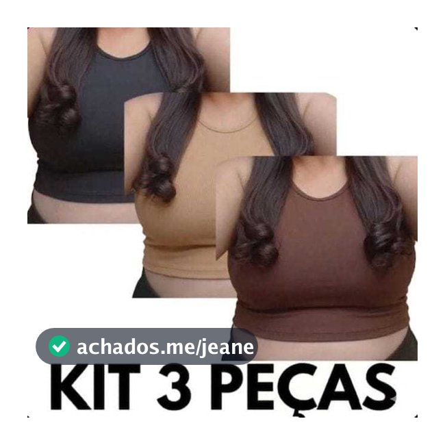 Kit 3 Top Cropped Nadador do G1 ao G6 Curve Plus Size Grosso Fitness