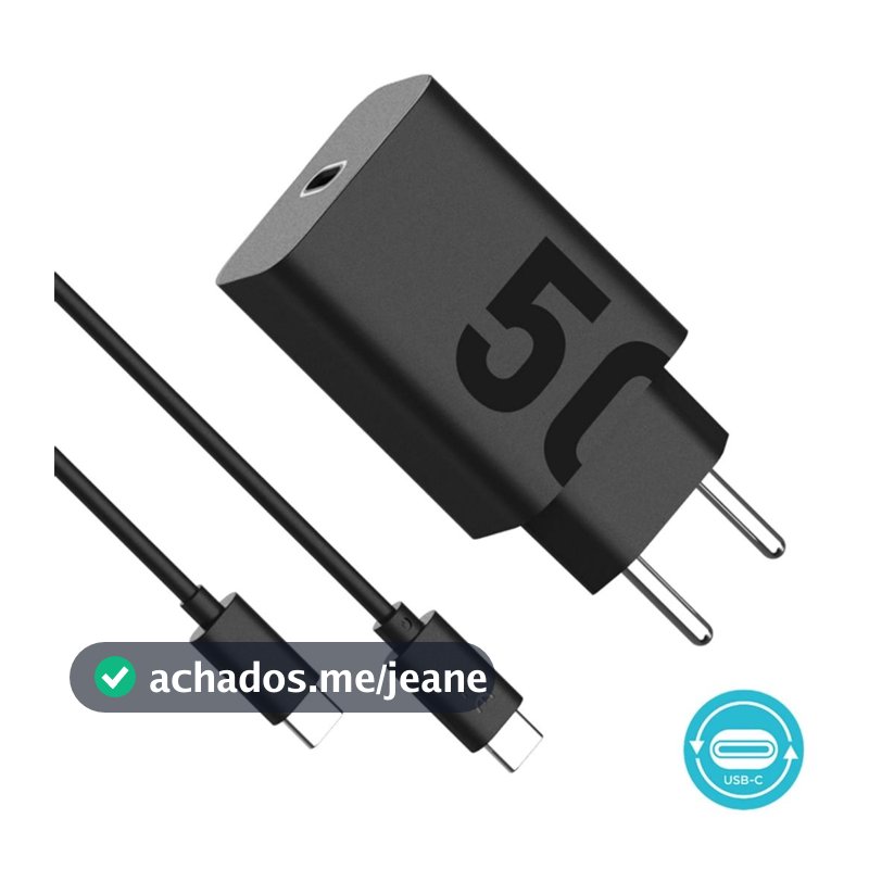 Carregador Turbo 50W Carregador Rápido Super Rápido Acompanha cabo USB C
