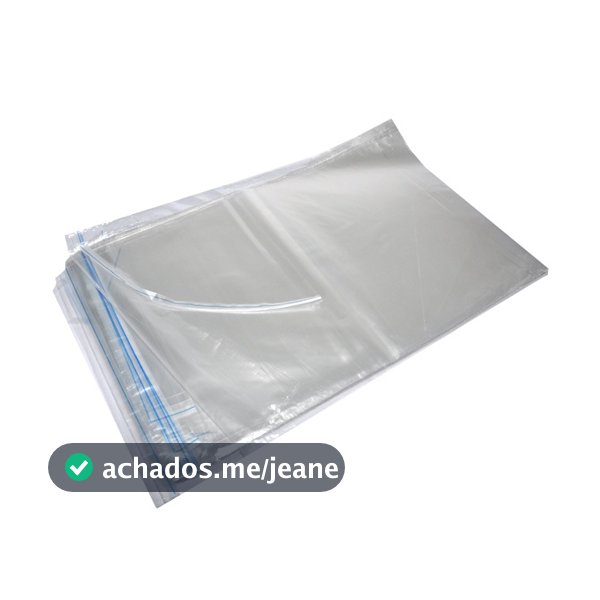 Saco Adesivado Plástico Transparente C/ Aba 25x35 C/ 100 Unidades