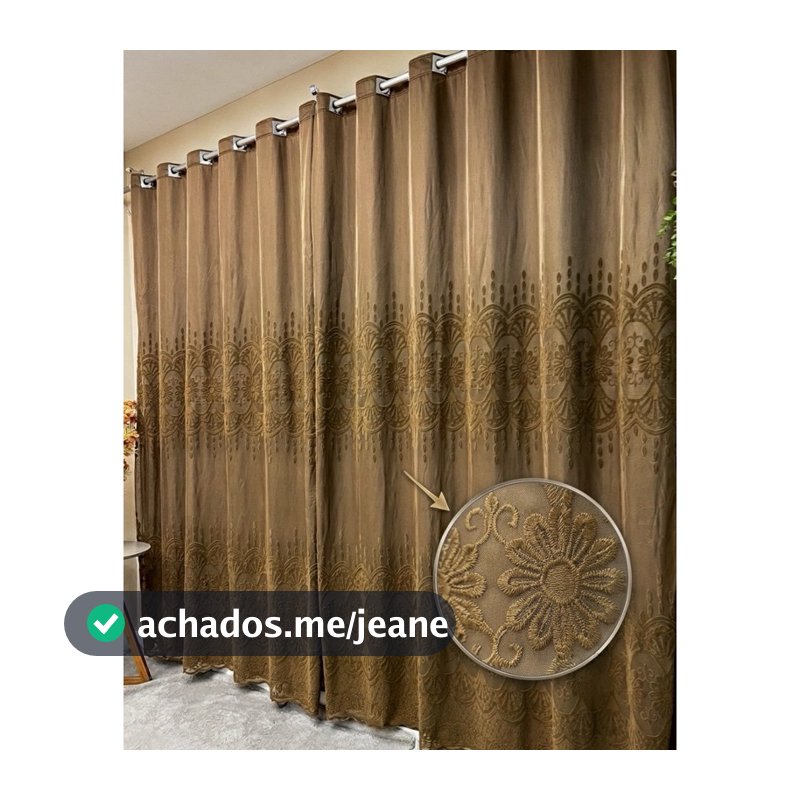Cortina Bordada Luxo para Varão com Ilhós 2 a 6m para Decoração de Ambientes