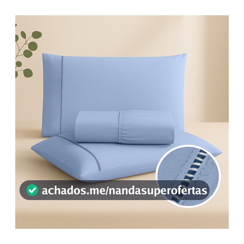 Jogo de Cama 400 Fios Percal Flex Ultra Macio Lençol c/ Elástico + Fronha c/ Ponto Palito