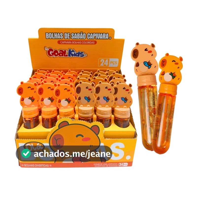 Kit 24 Bolha de Sabão Bolinha de Sabão Capivara Brinquedo Lembrancinha Aniversario Prenda Atacado
