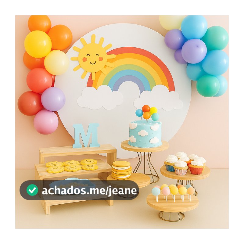 Kit 8 Peças Boleiras e Doceiras em Madeira Pinus para Decoração de Festa aniversario