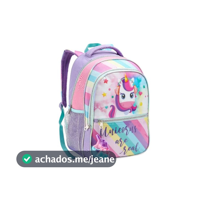 Mochila Costas Grande Infantil Escolar Menina Unicórnio