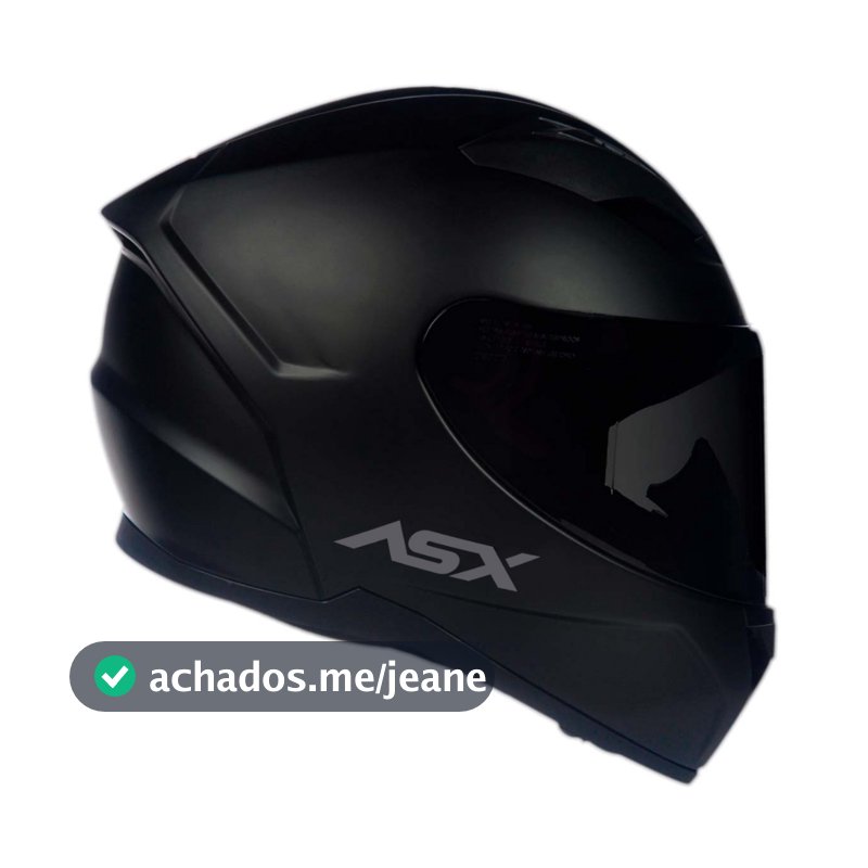 Capacete Masculino Feminino Asx City Solid Preto Fosco + Viseira