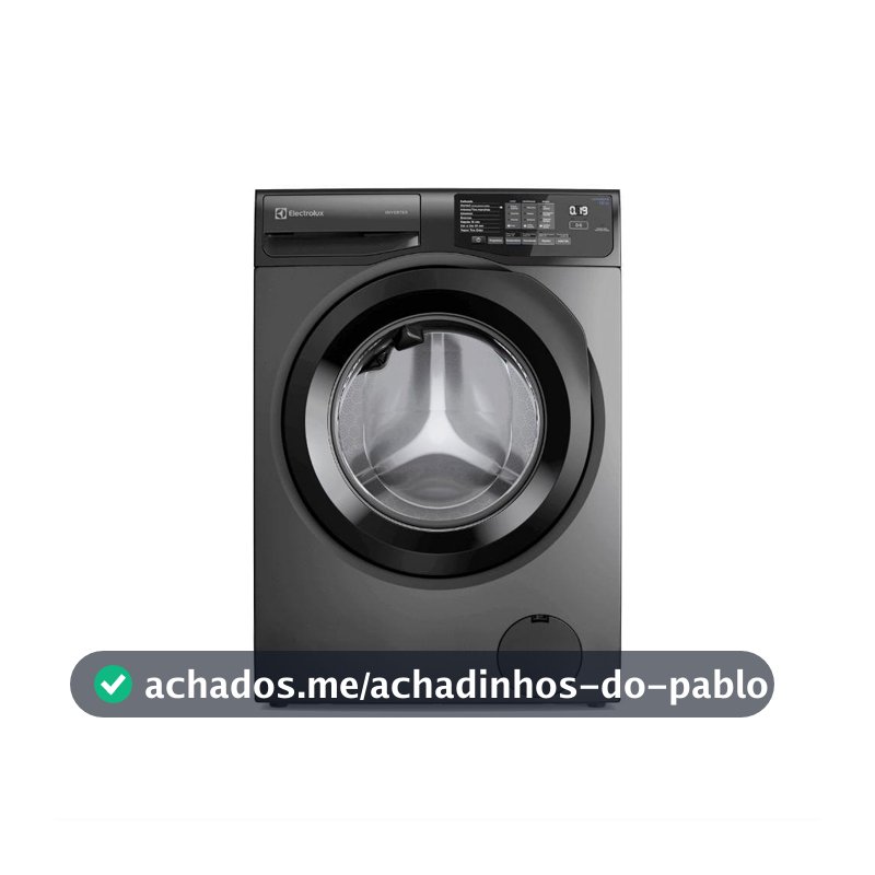 Máquina de Lavar Frontal Electrolux 12kg Cinza Ônix Inverter com Água Quente e Lavagem Inteligente (LFC12)