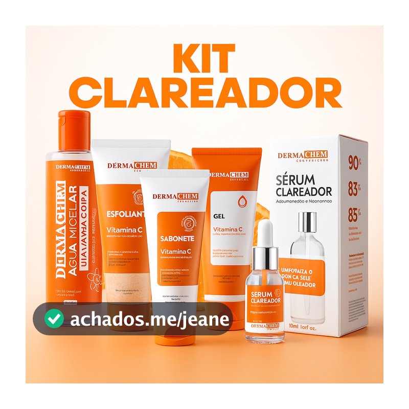 Kit Skin Care Clareador Facial Completo Vitamina C para Manchas, Melasma e Anti-idade