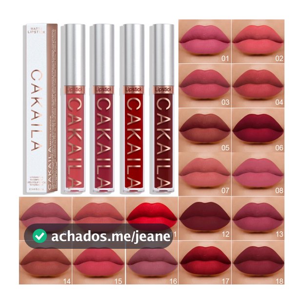 CAKAILA Batom/Brilho Labial/Impermeável/Mate/Não Aderente Em 18 Cores