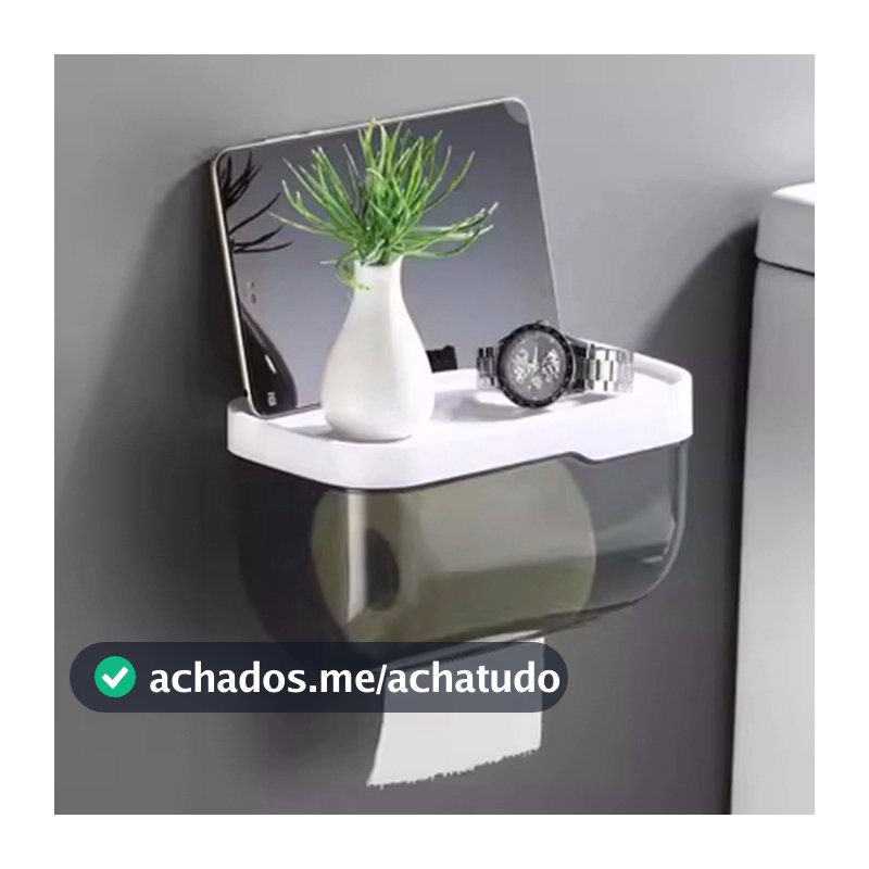 Suporte De Parede Banheiro/Caixa Organizadora Com Papel Higiênico/Sem Furar pronta entrega