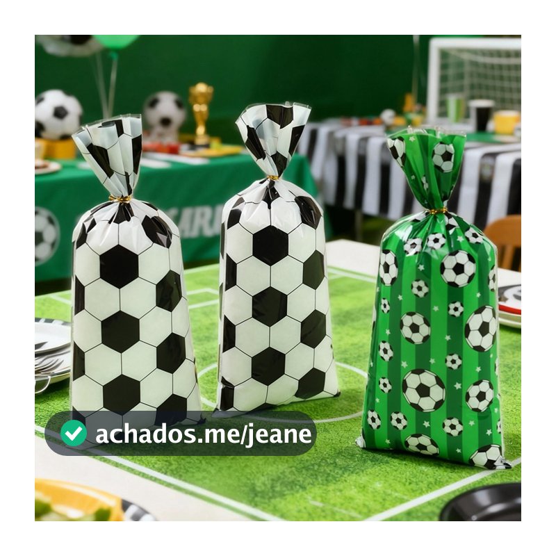 25/50PCS Sacola de Presente Lembrancinhas de Aniversário Tema Futebol Decorações para Festa de Aniversário Mix