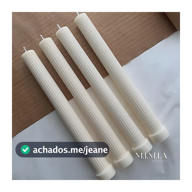 Kit 6, 3 ou 1 Velas Castiçal 27cm Brancas Decorativas Aromáticas Premium Cera de Coco Vela Palito