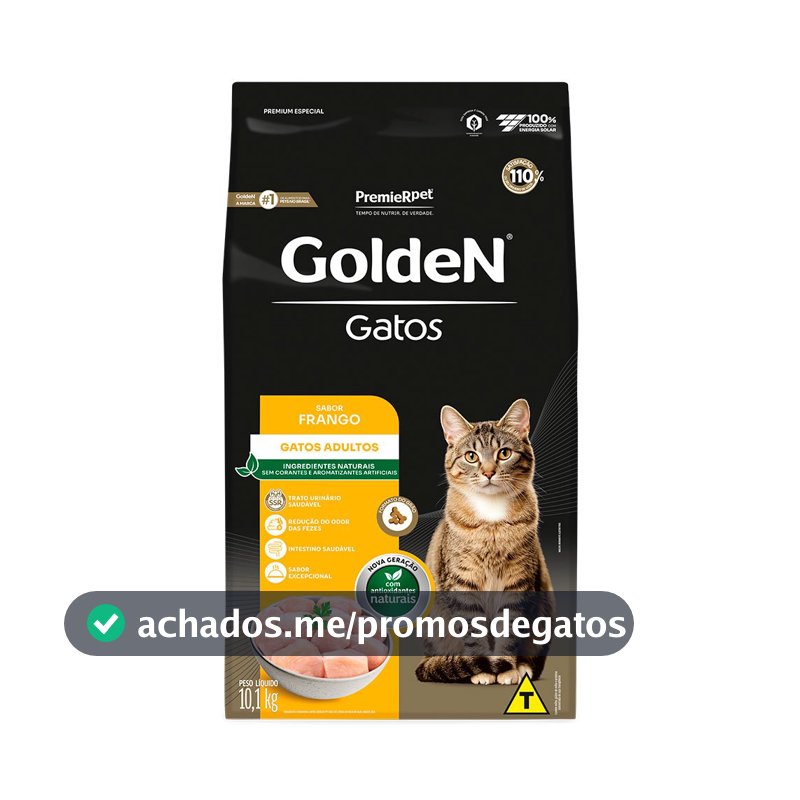 Ração Golden Para Gatos Adultos Sabor Frango 10,1kg