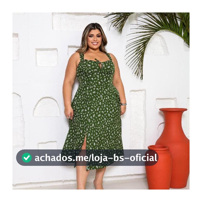 Vestido Plus Midi Camponesa Estampado e Liso