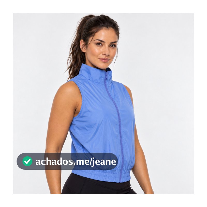 Colete Feminino Corta Vento Sem Manga com Zíper Esportiva Casual