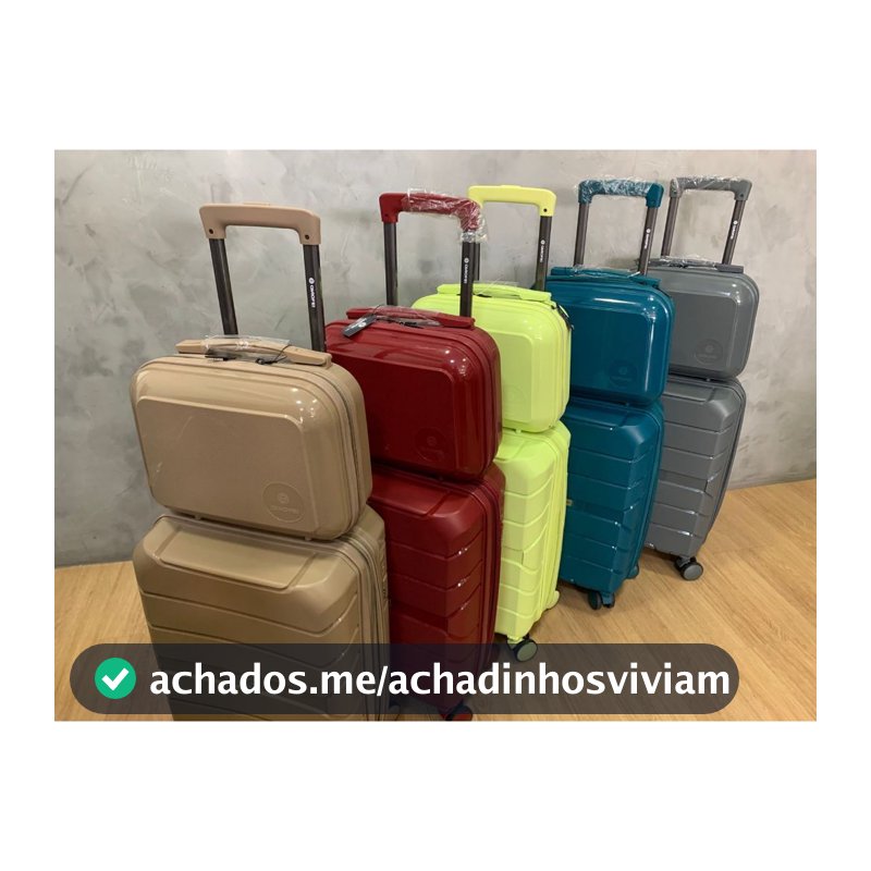 Conjunto  Mala de bordo MALA + Frasqueira ou Mala 10KG Polipropileno Não Quebra Padrão Anac Giratória 360° Cadeado TSI