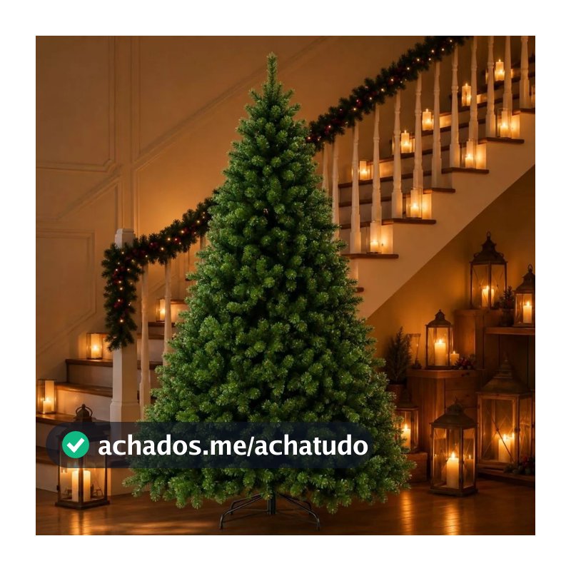 Arvore De Natal 2,10 Metros 650 Galhos Cheia Pinheiro Luxo Cor Verde
