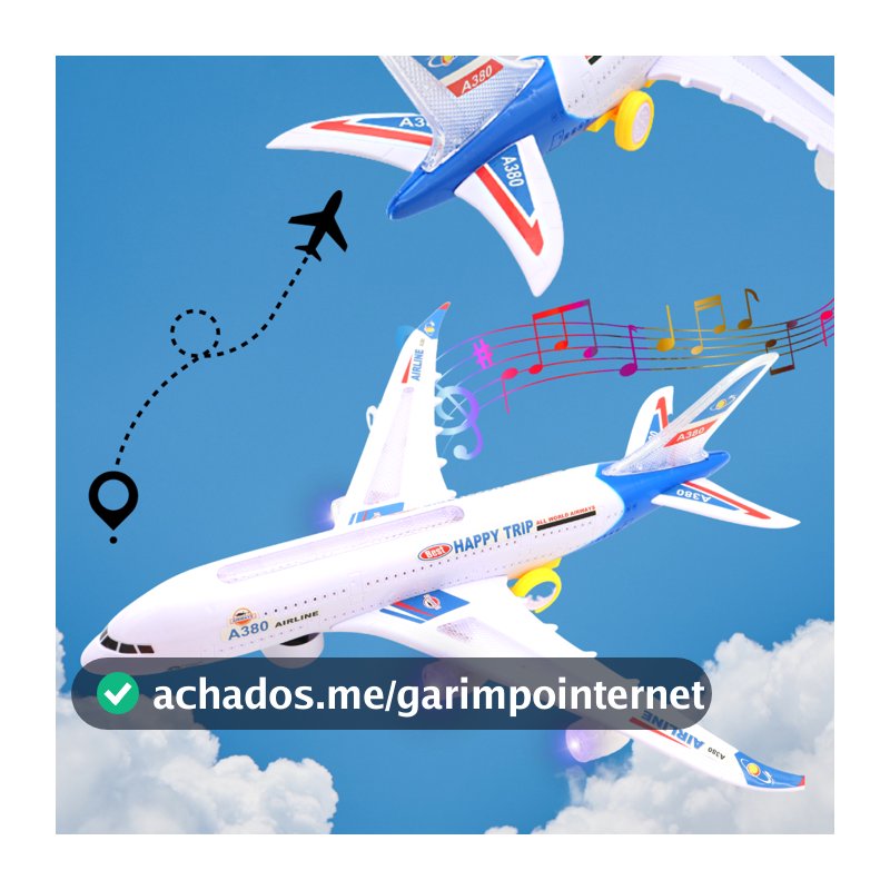 Avião De Brinquedo Som E Luzes Bate E Volta