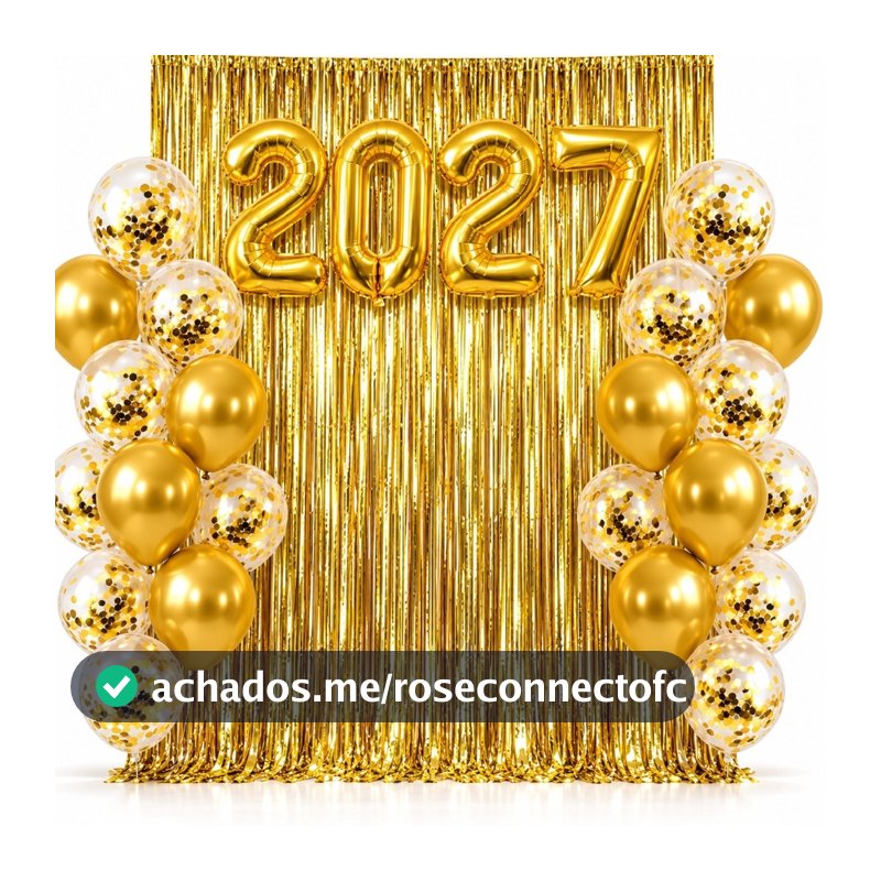 Balões Ano Novo Balão 2027 + 10 Bexigas + 2 Cortinas Metalizadas - Decoração Reveillon