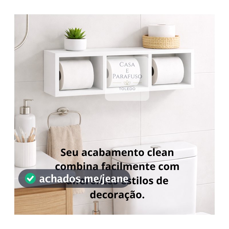 Nicho Banheiro 50cm Prateleira de Parede com Divisórias Organizador Lavabo Cozinha 07