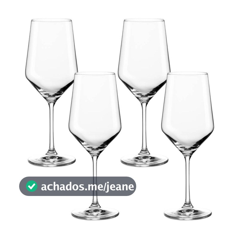 Jogo de Taças de Vinho de Cristal com Titânio Mendoza 540mL 4 peças - Seu Lar