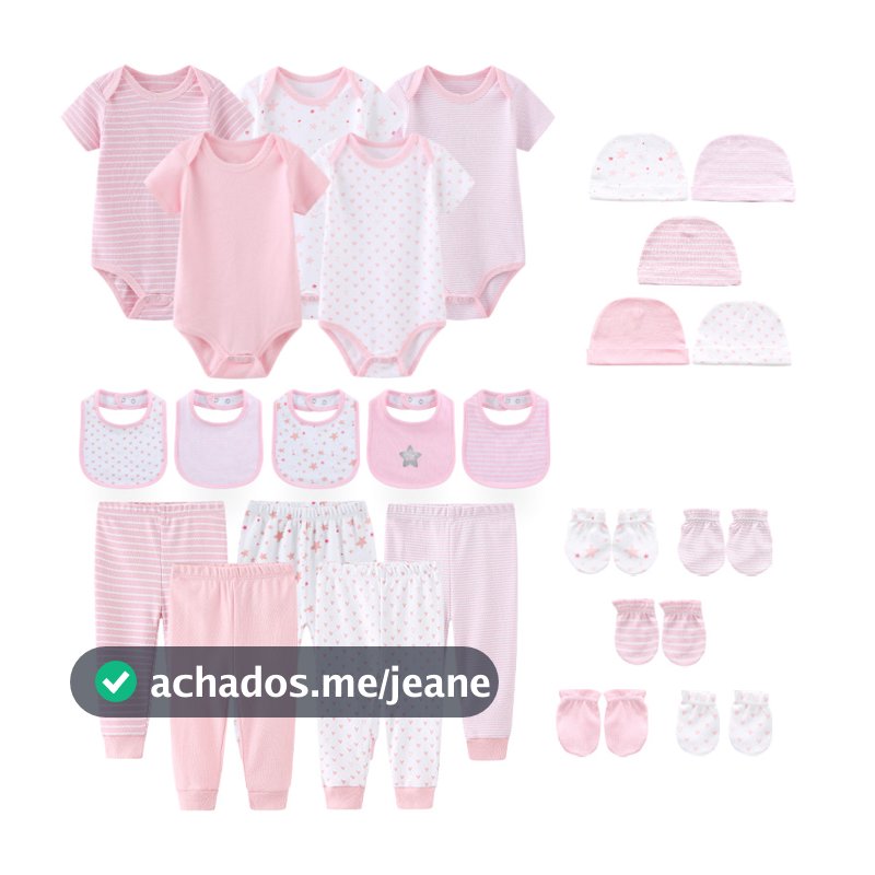 Kiddiezoom 25 Peças Moda Unissex Bebê Menino Menina Conjunto De Roupas De Algodão Macio Recém-Nascido Bodysuits + Calças