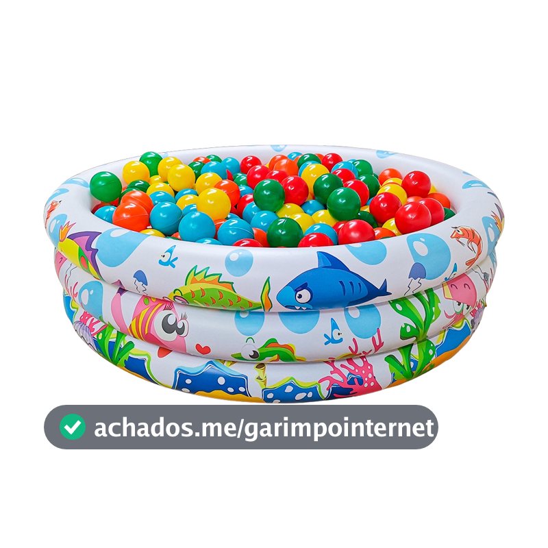 Piscina Infantil Inflável 180 Litros Colorida + Bolinhas Coloridas