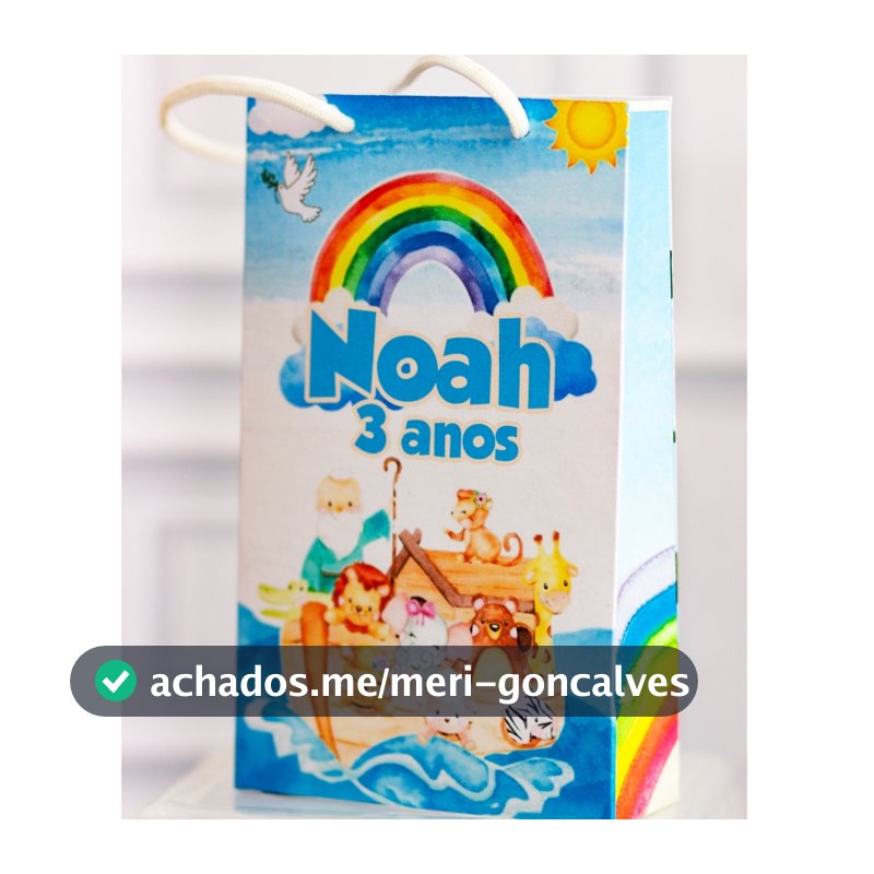 MINI  Sacolinha Surpresa Personalizada ARCA DE NÓE - Lembrancinha Personalizada - Festa Infantil - Pegue e Monte - Mimo
