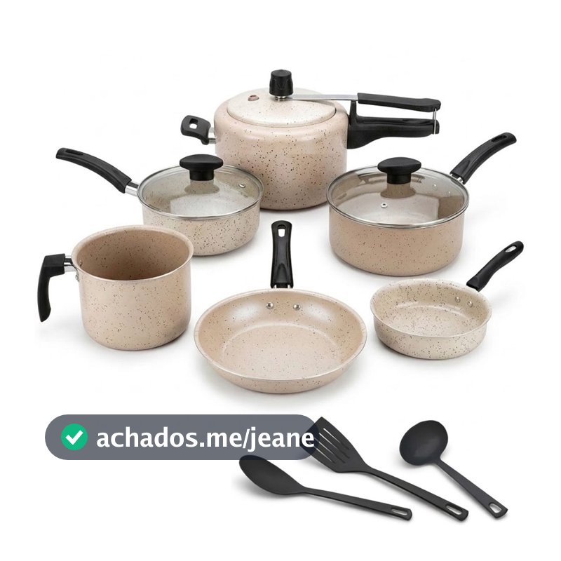 Jogo De 9 Panelas Antiaderente Teflon Com Panela Pressão 2l