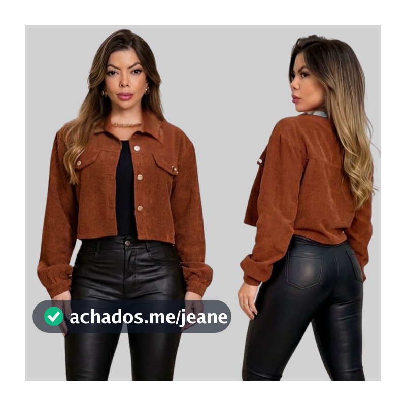 Jaqueta  Cotelê Elegante Femenino Moda tendencia 2026 Casual chic Inverno  P ao GG