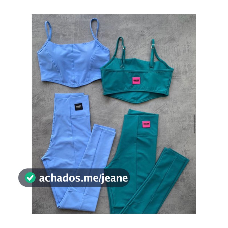 Conjunto Feminino Fitness Calca Legging Top Corsert Academia Poliamida Zero Transparência