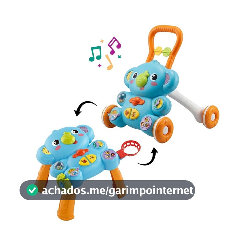 Andador Bebê Empurrar 2 em 1 Mesa de Atividades Musical Brinquedo Interativo Maxi Baby