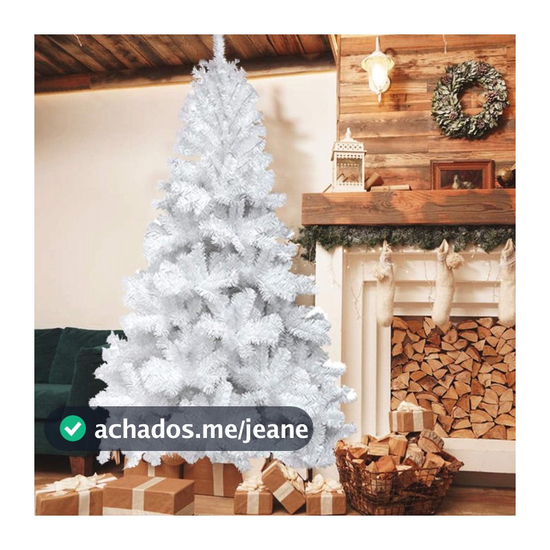 ARVORE DE NATAL LUXO  BRANCA 1,80 mt – PINHEIRO PREMIUM - 320 GALHOS CHEIOS E REALISTA – ANTICHAMAS