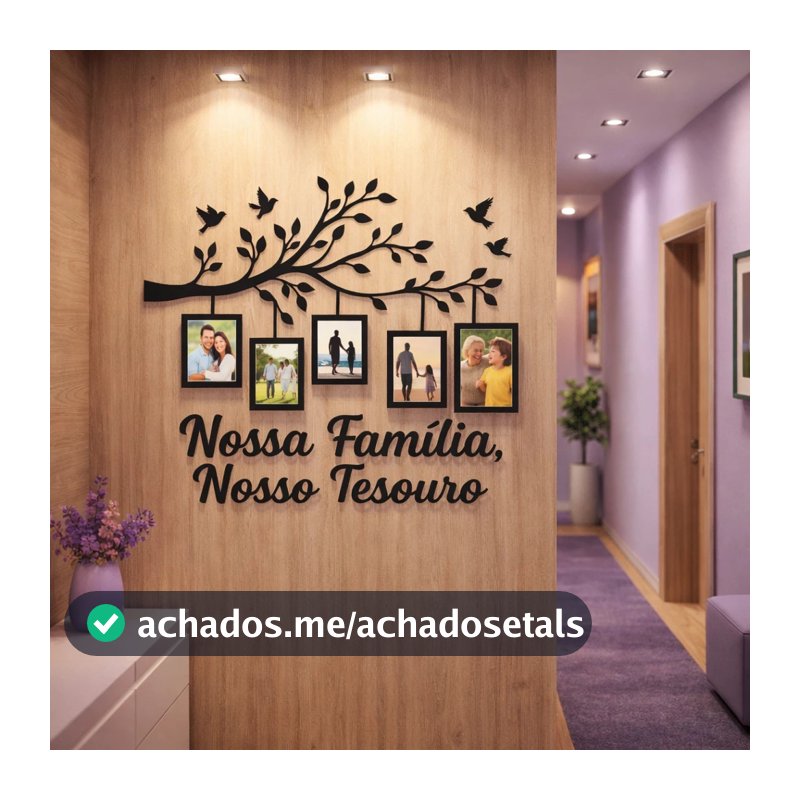 Porta Retrato Decoração Sala Quadro de Fotos Porta Retrato Parede Decorativo Mdf 40x70 Árvore Molduras Foto Família