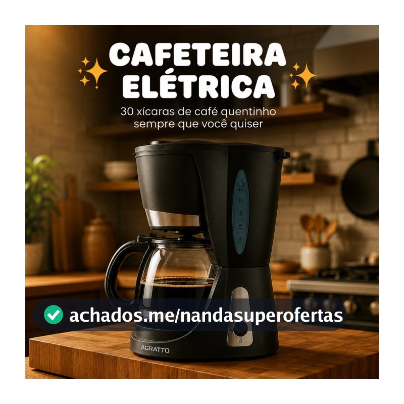 Cafeteira Elétrica Jarra de Vidro Cafeteira Rende 30 Xícaras 220V Cafeteira Agratto Mantem Aquecido