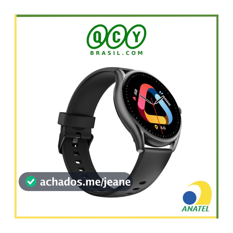 Smartwatch QCY GT S8 Bluetooth, Para Corrida e Treinos, Certificado IPX8, Tela Amoled , Sp02