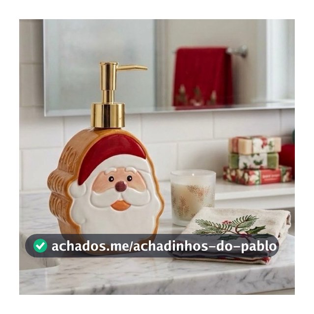 Porta Sabonete Dispenser Sabonete Líquido Natalino 250ml Cerâmica Luxo Decorativo Banheiro Lavabo