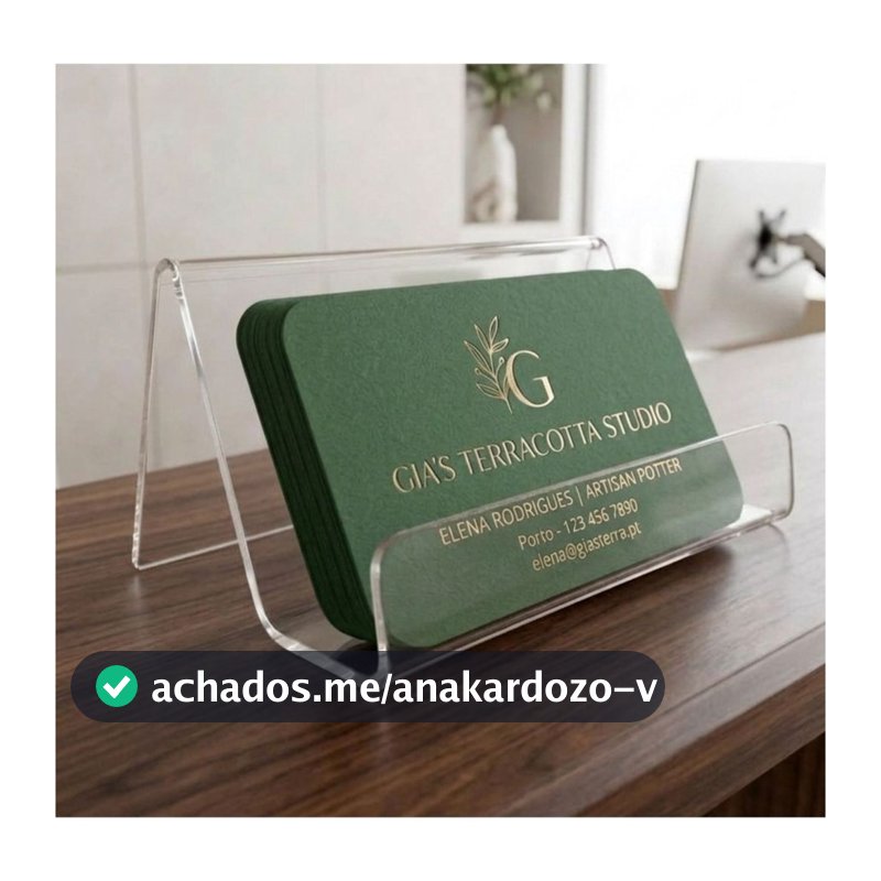 Porta Cartão de Visita Display em Acrílico Cristal Display Profissional Para Balcão Recepção ou Mesa