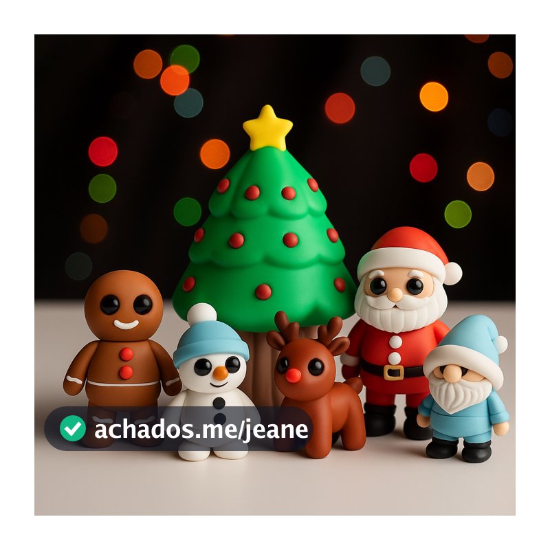 Minis de Natal flexiveis! Lembrancinha Natal Sino Papai Noel Rena