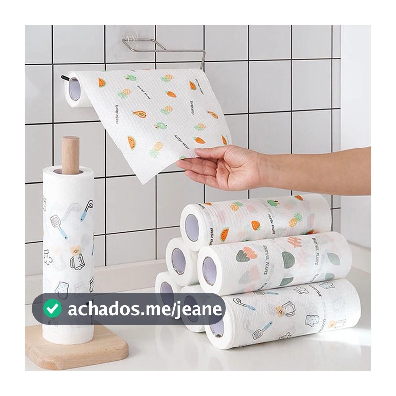 Rolo Pano De Limpeza 50/100peças Reutilizável Absorvente Água Preguiçoso Seco Lavável Toalha De Papel Rag