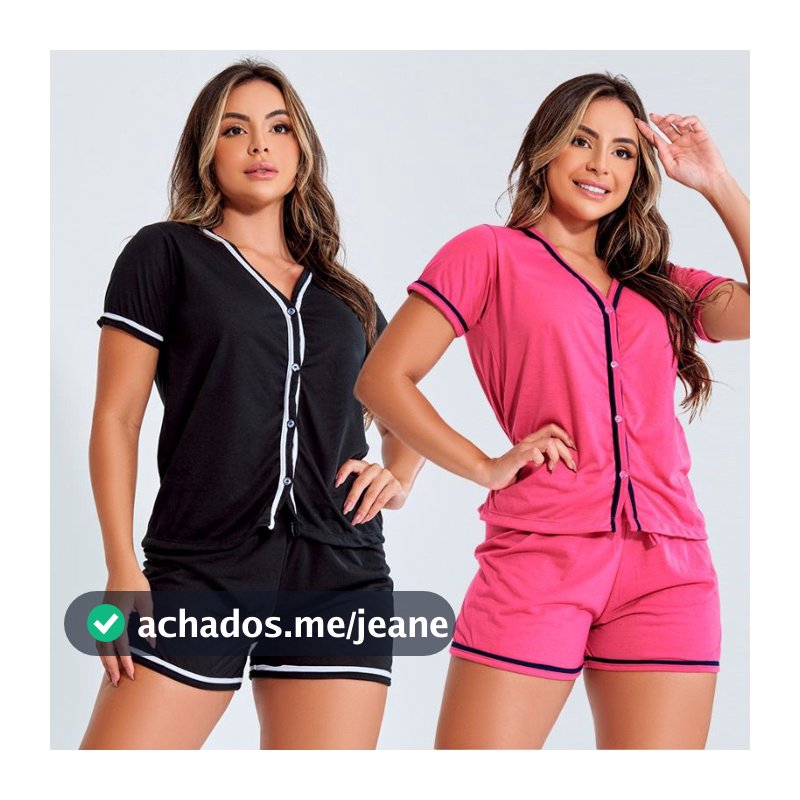 Pijama americano com botão pijama feminino blogueirinha amamentação