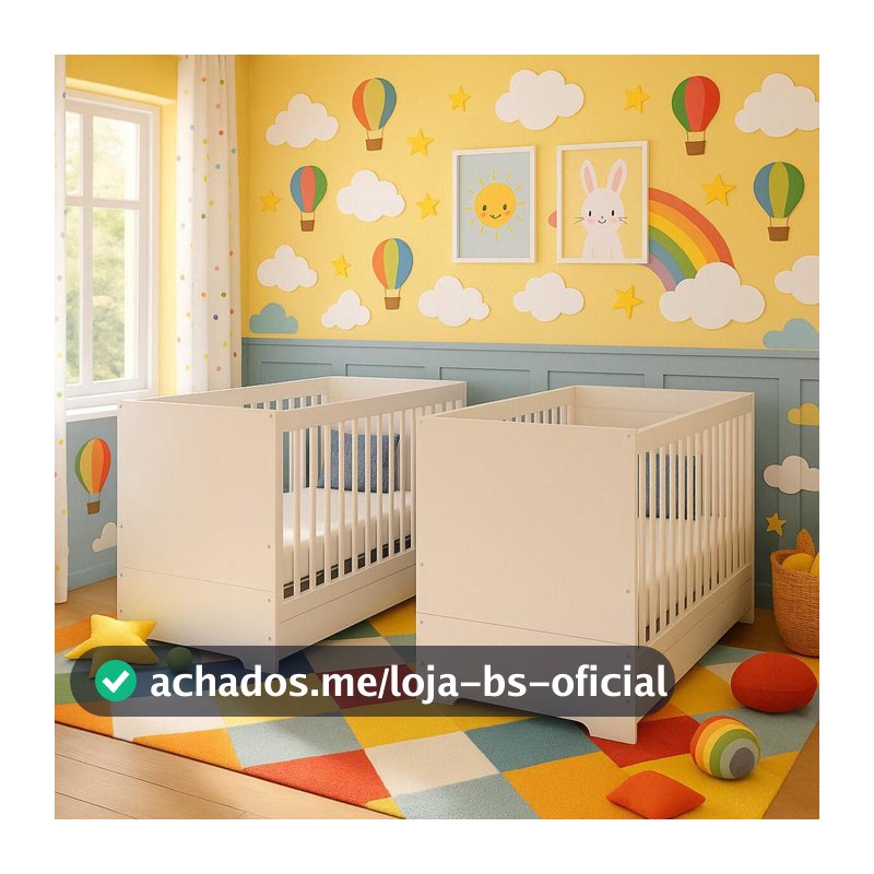 Kit Berço para Gêmeos 3 em 1 com Colchões Inclusos Multimóveis MP4393