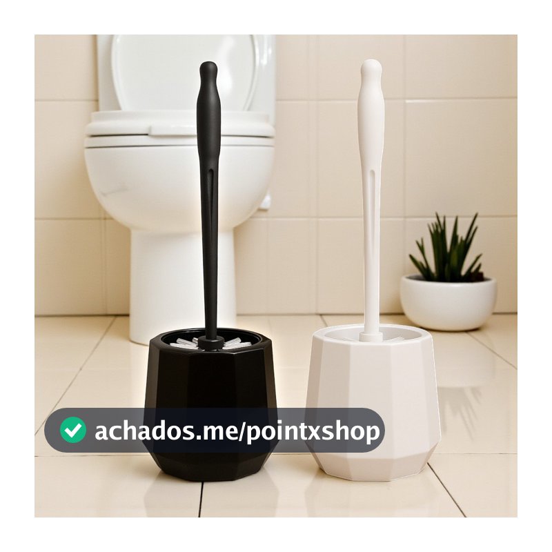 Escova Sanitária com Suporte – Escova para Vaso + Cabo Ergonômico e Cerdas Resistente