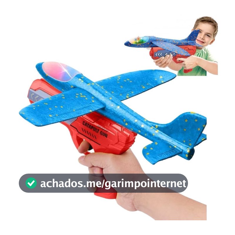 Lançador De Avião(COM LUZ) Planador Brinquedo Infantil De Espuma Catapulta