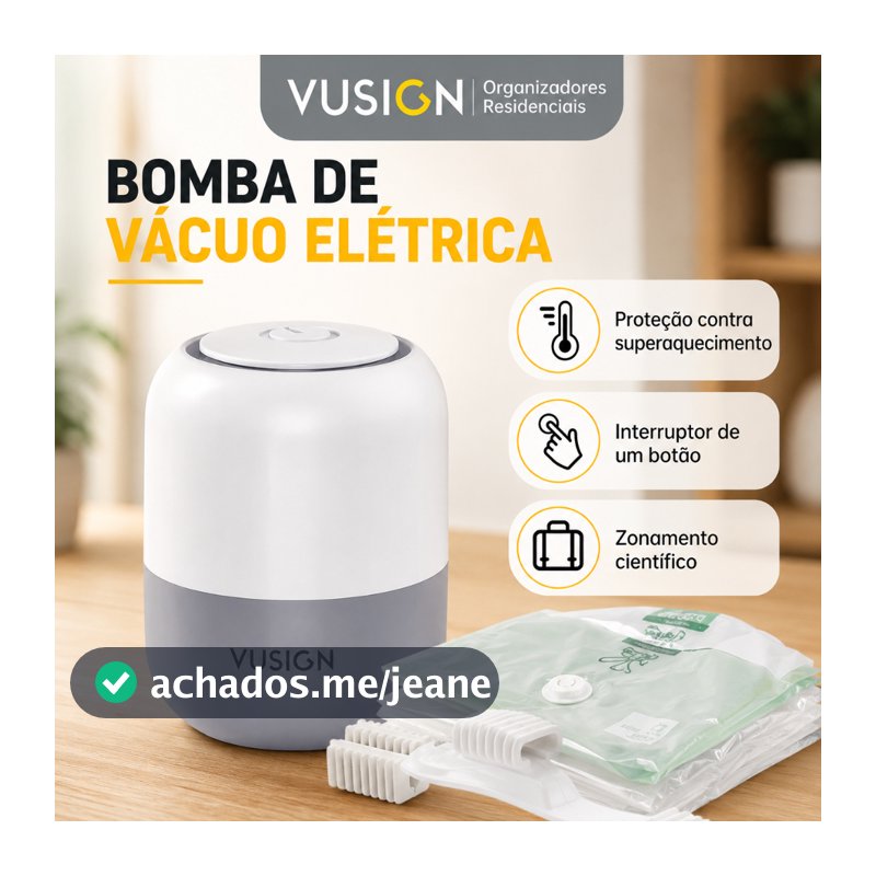 Bomba de Ar Eletrica para Saco a Vacuo Sucção Rapida 55W