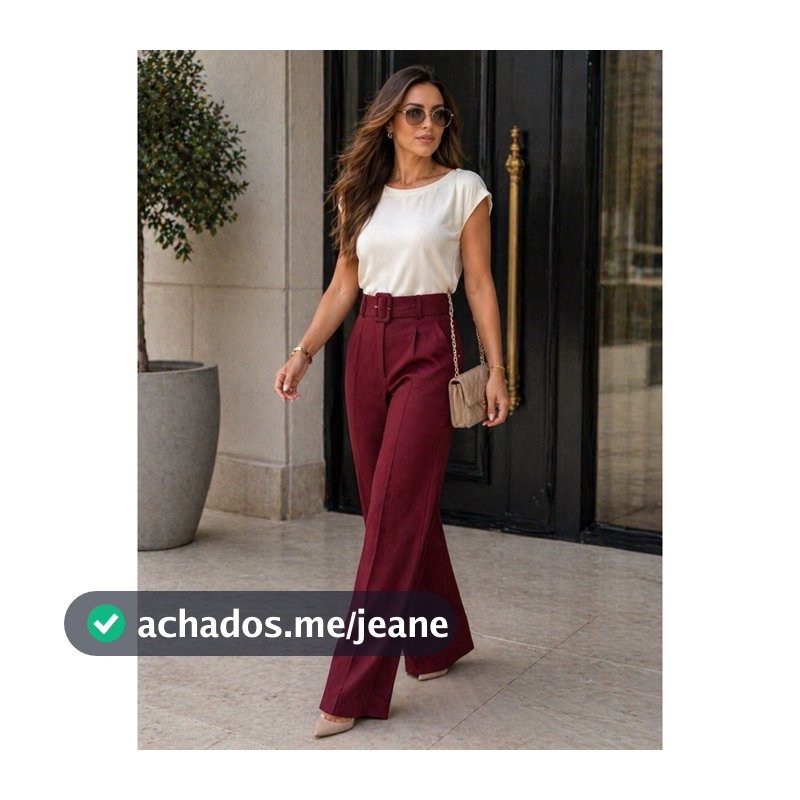 Calça Pantalona Feminina | Pantalona Alfaiataria | Alfaiataria Premium | Flare | Acompanha Cinto