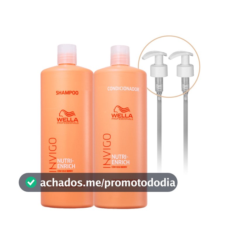 Kit Wella Professionals Invigo Nutri-Enrich Shampoo Condicionador e Válvula (4 produtos)