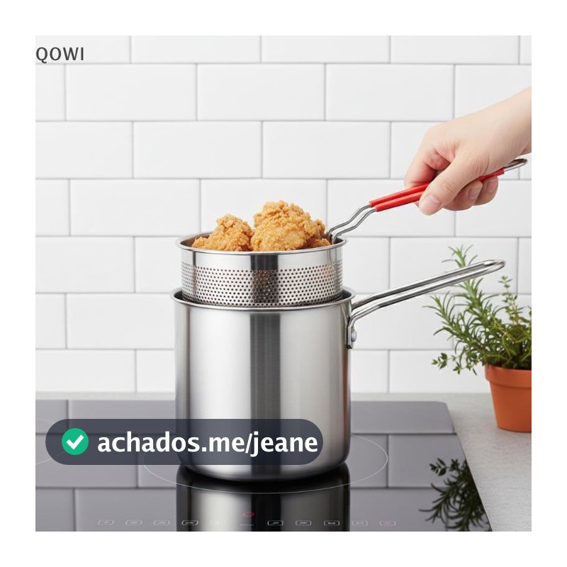 qo Fritadeira De Aço Inoxidável Com Cesta De Fritura Multifuncional Panela Pequena Cozinha Específica Fritar Chien E Out