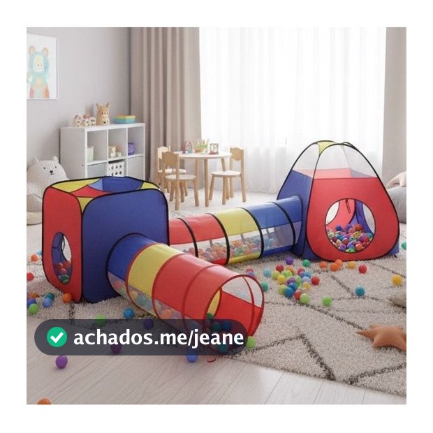Toca Túnel 4 Em 1 Colorida Tenda Barraca Infantil Cabana Top