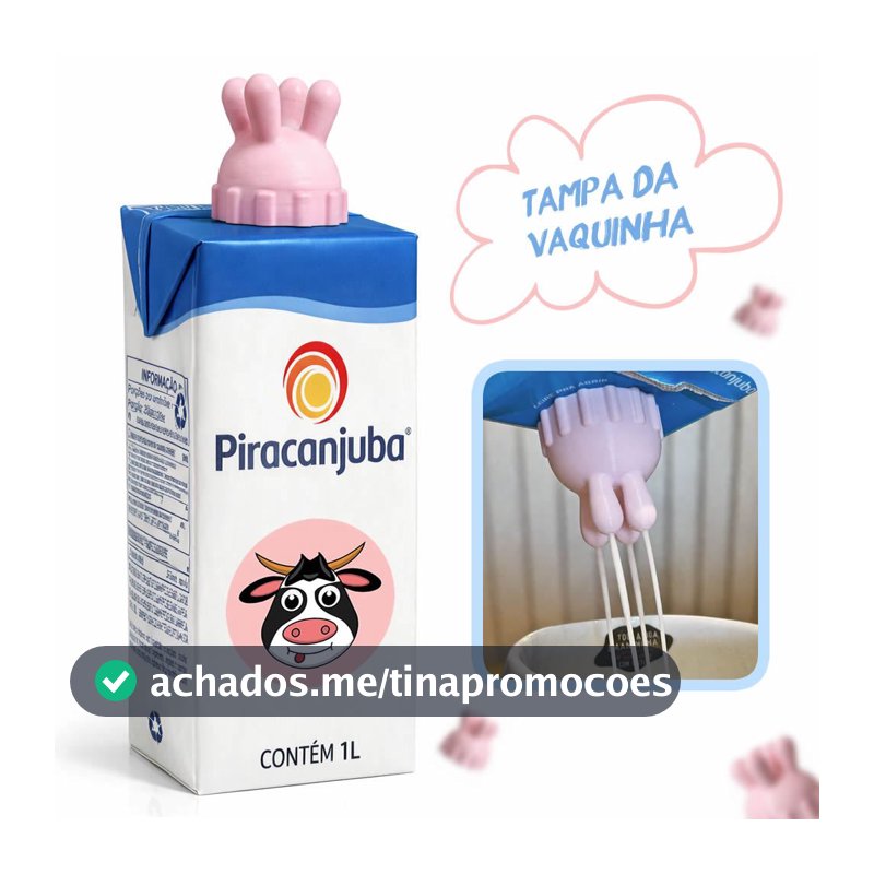 Tampa de Leite Teta de Vaca - Decorativa - com Antiderrapante